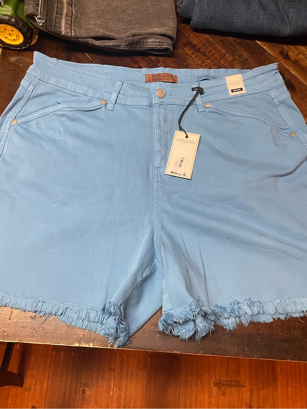 Judy Blue Sky Blue Frayed Hem Denim Shorts